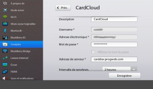 PlayBook - CardDAV